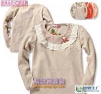 品质童装新选择 MS8001美乐果圆领长袖羊毛拉架童装T恤